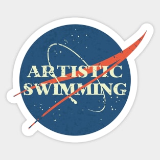 Artistic Swimming Space Vintage Sticker